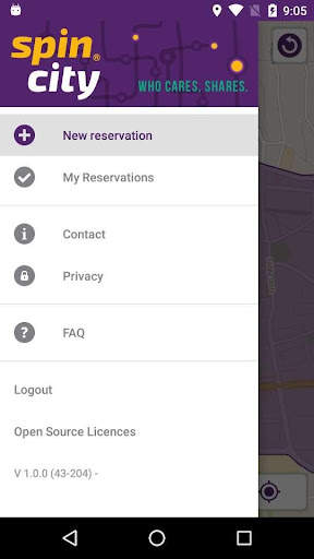 Spin City car sharing screenshot 2