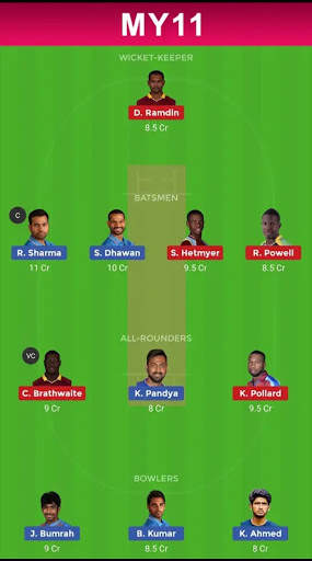My11games-Teams for Dream11, My11circle & Myteam11 screenshot 4