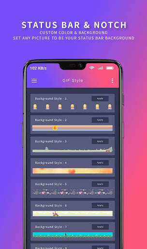 Customized color status bar -  custom notch screenshot 4