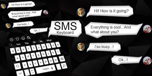 SMS White and Black Keyboard Theme screenshot 5