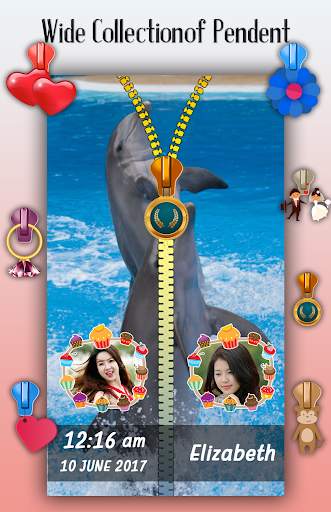 Dolphin Zipper Lock Screen 5 تصوير الشاشة