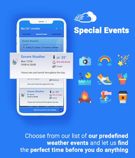 Sky Weatherman: Weather Notifications & Filters screenshot 2
