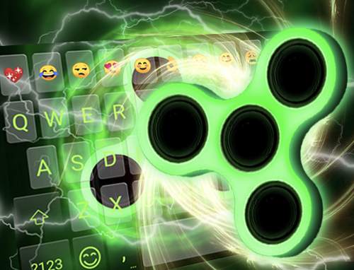 Fidget Spinner Neon Keyboard Theme🔥 screenshot 5