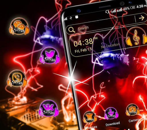 Neon DJ Launcher Theme 3 تصوير الشاشة