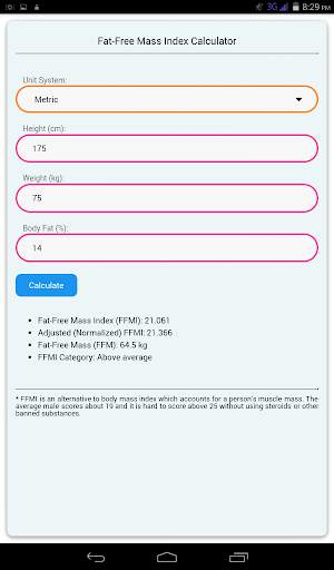 Fat Free Mass Index Calculator screenshot 5