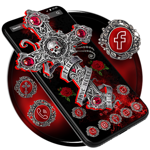 Jesus Cross Skull Launcher Theme Live HD Wallpaper icon