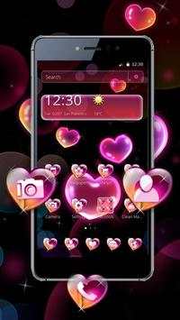 Neon Bubble Heart Theme screenshot 1