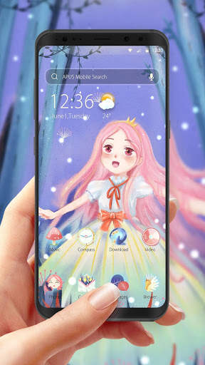 Pink Cute Girl-APUS theme & HD wallpapers 4 تصوير الشاشة