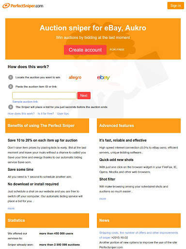 PerfectSniper - auction sniper for Ebay screenshot 6