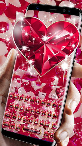 Diamond Heart Rose Keyboard screenshot 1