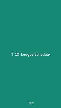 T 10 Cricket League Schedule 2018 screenshot 1