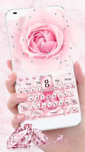 Pink Flower Diamond Keyboard Theme screenshot 6