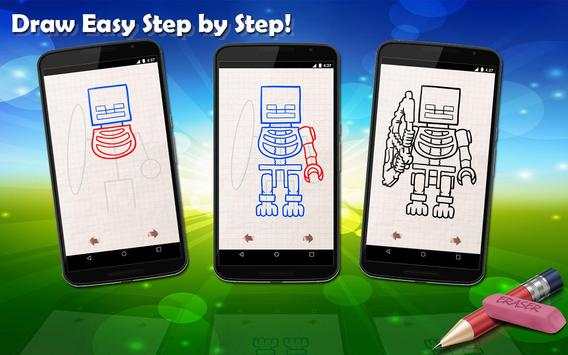 Drawing Lessons Bioms Mine Craft Lego Blocks screenshot 3
