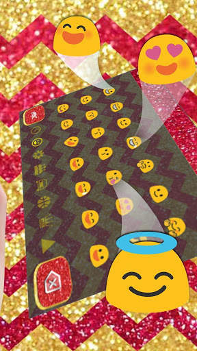Gold Red Glitter Zigzag Keyboard Theme screenshot 3