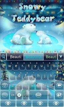 Snowy Teddy GO Keyboard Theme screenshot 4