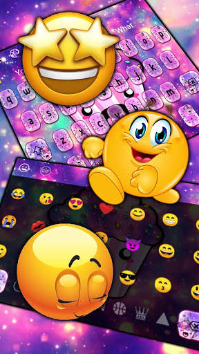 Cute Galaxy Cupcake Keyboard Theme screenshot 3