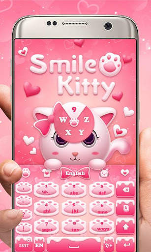 Smile Kitty GO Keyboard Theme screenshot 3