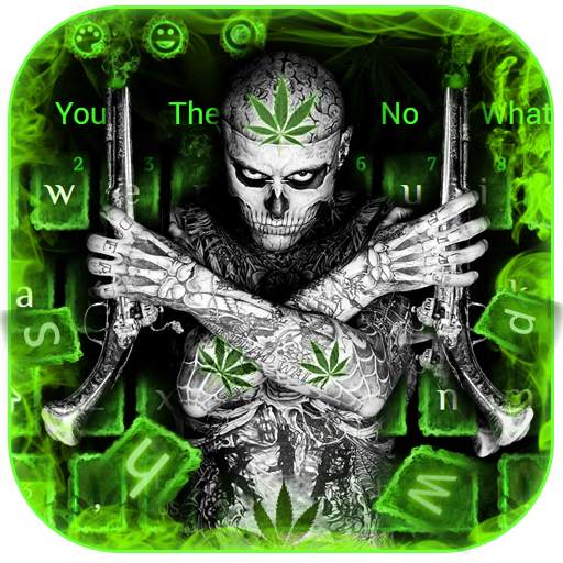 Gunman Weed Rasta Cool Keyboard 10001001