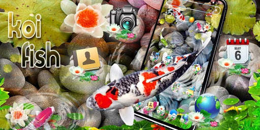 Stone Water Pattern Koi Fish Theme screenshot 4