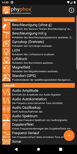phyphox screenshot 1
