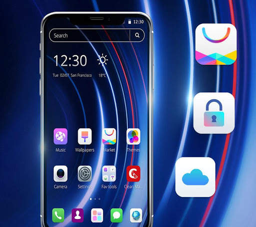 Blue Bright Neon Business Theme screenshot 1
