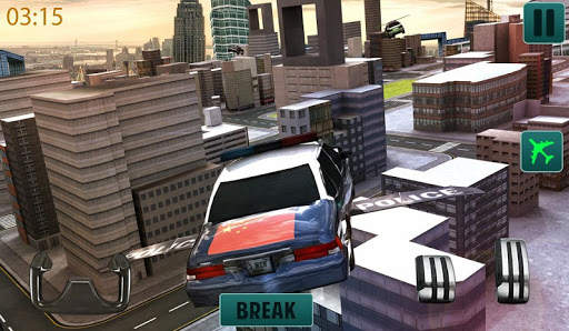 Free flying police car games screenshot 1