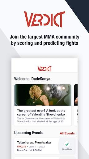 Verdict MMA Picks & Scoring скриншот 1