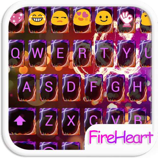 Fire Heart Emoji Keyboard Skin 1.3