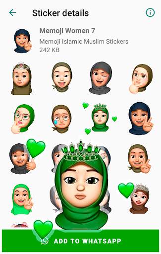 Memoji Hijab Islamic Muslim Stickers for WhatsApp screenshot 7