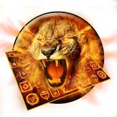 Golden Flaming  Lion Keyboard Theme 10001002
