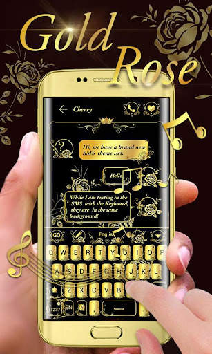 Gold Rose GO Keyboard Theme screenshot 1