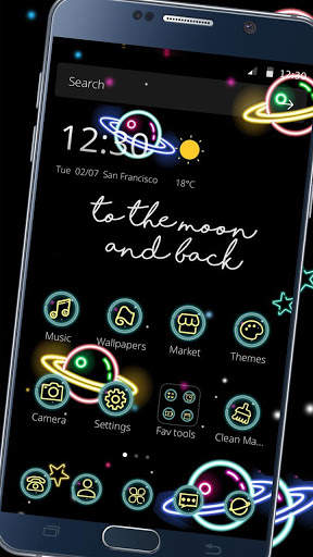Neon Solar Planet Space Theme screenshot 3