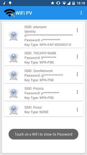 WiFi Password Viewer [ROOT] screenshot 1