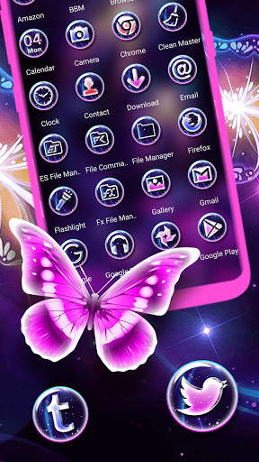 Glossy Flower Butterfly Launcher Theme screenshot 2