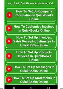 Learn Basic Quickbooks Accounting Video Tutorial screenshot 2
