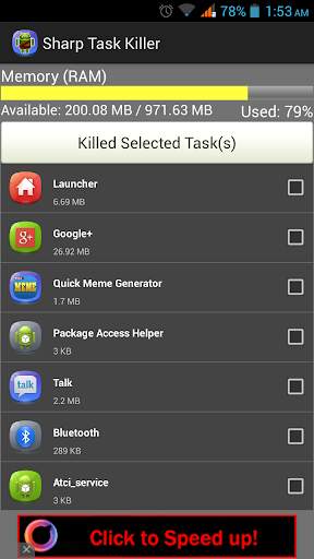 Sharp Task Killer screenshot 2