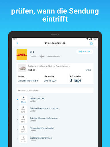 Sendungsverfolgung - DHL, Hermes, DPD, UPS, GLS screenshot 3