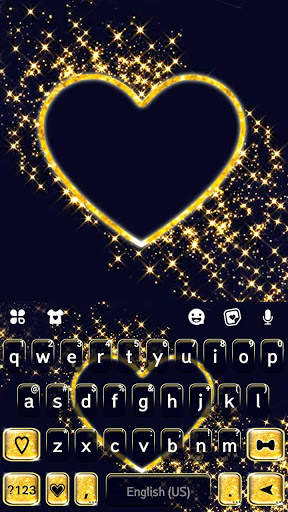 Black Gold Heart Keyboard Theme screenshot 6