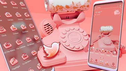 Old Pink Phone Launcher Theme screenshot 1