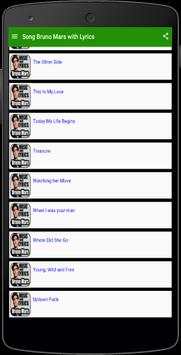 Song Bruno Mars with Lyrics screenshot 1