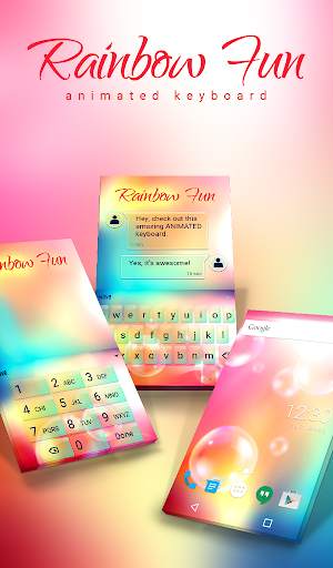 Rainbow Fun Animated Keyboard स्क्रीनशॉट 1