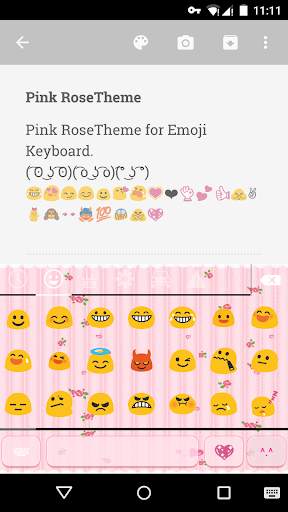 Pink Rose Emoji Keyboard Theme screenshot 2