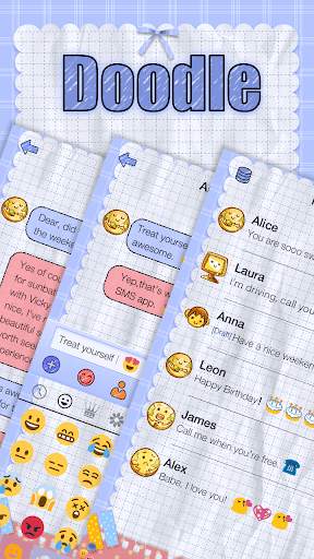 Doodle Emoji Keyboard Theme screenshot 3