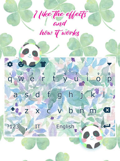 Water Color Leaf Emoji Keyboard Theme screenshot 3