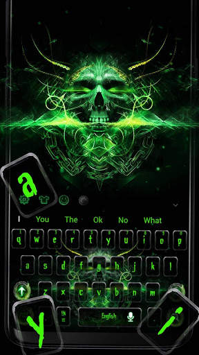 Hell Green Grim Skull Keyboard Theme स्क्रीनशॉट 1