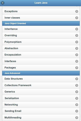 Java Tutorial Offline screenshot 2