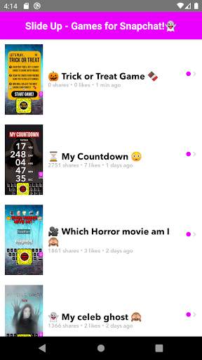 Slide Up - Games for Snapchat! screenshot 2
