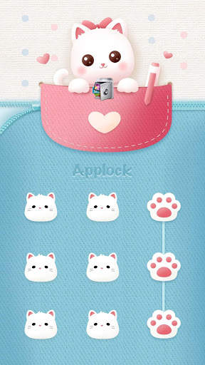 AppLock Live Theme Winking Kitty – Paid Theme screenshot 1