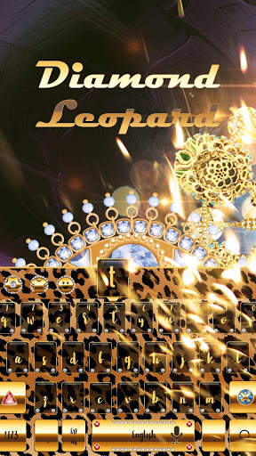 Leopard Diamond Gemstone with Gold Keyboard screenshot 3