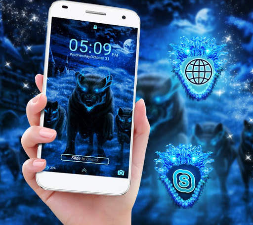 Blue Wolf Launcher Theme screenshot 3